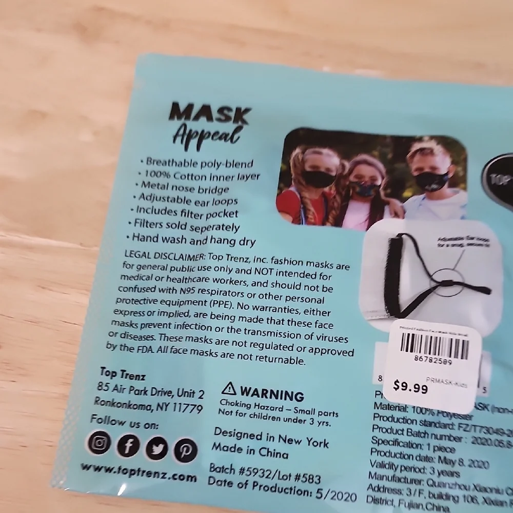 Care Cover Protective Mask Set for Kids